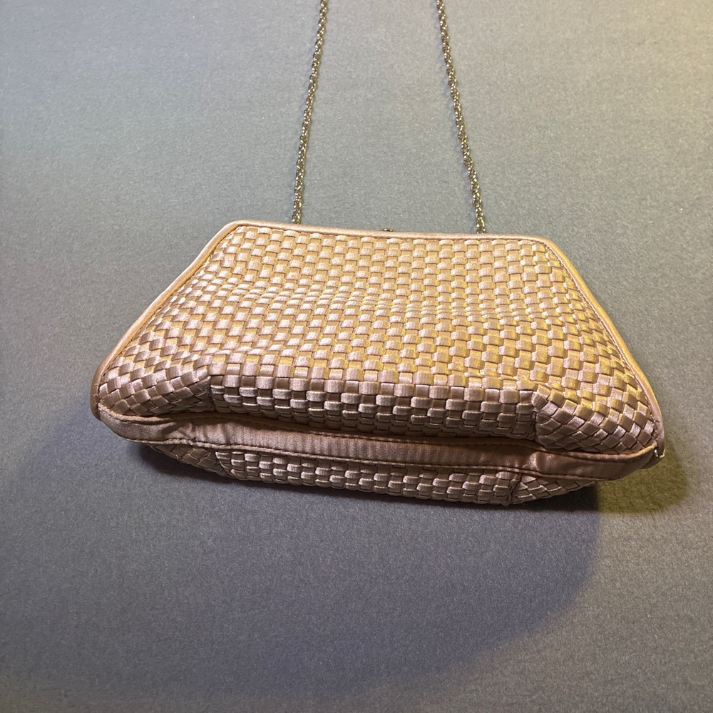 Satin Clutch Bag with Chain - Picture 7 of 8